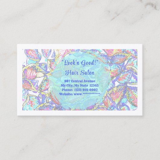 Abstracte pastelbloem ontwerp  visitekaartje (Voorkant)