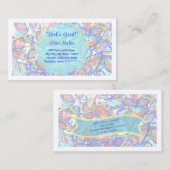 Abstracte pastelbloem ontwerp  visitekaartje (Voorkant / Achterkant)