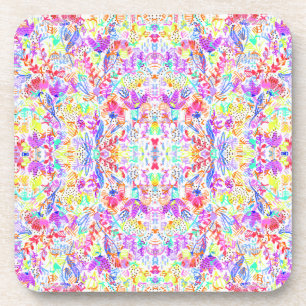 Abstracte pastelbloemen bier onderzetter
