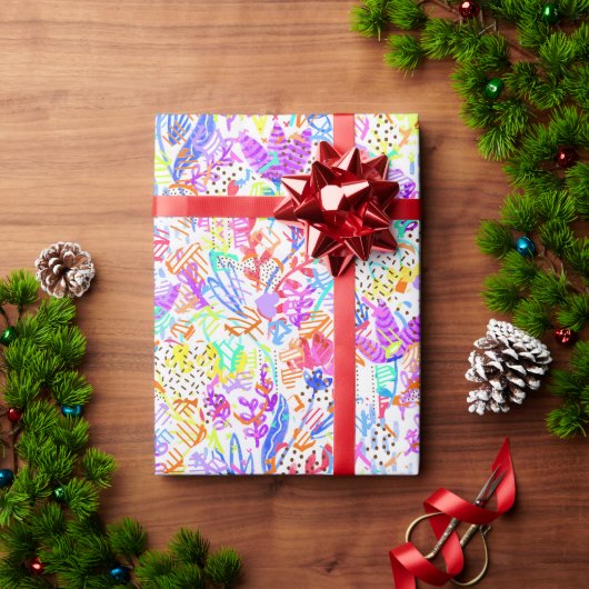 Abstracte pastelbloemen cadeaupapier (Feestdagen Geschenken)