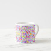 Abstracte pastelbloemen espresso kop (Voorkant rechts)