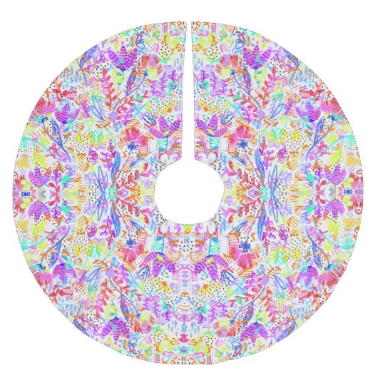 Abstracte pastelbloemen kerstboom rok (Voorkant)