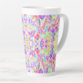 Abstracte pastelbloemen latte mok (Rechterhoek)