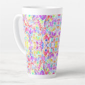 Abstracte pastelbloemen latte mok (Linkerhoek)