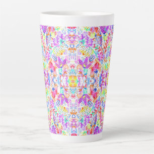 Abstracte pastelbloemen latte mok