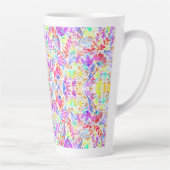 Abstracte pastelbloemen latte mok (Rechts)