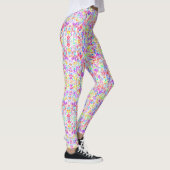 Abstracte pastelbloemen leggings (Rechts)