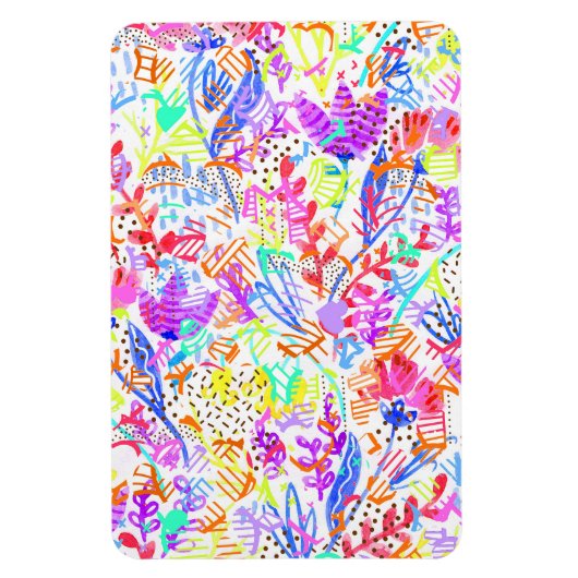 Abstracte pastelbloemen magneet (Verticaal)