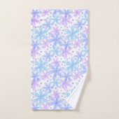 Abstracte pastelbloemen paars en roze waterverf bad handdoek (Handdoek)