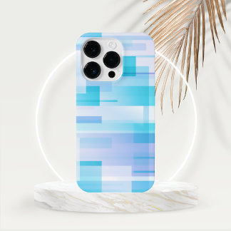 Abstracte pastelblokken van blauw en paars iPhone 15 case