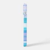 Abstracte pastelblokken van blauw en Paarse iPhone 15 Case (Linkerkant)