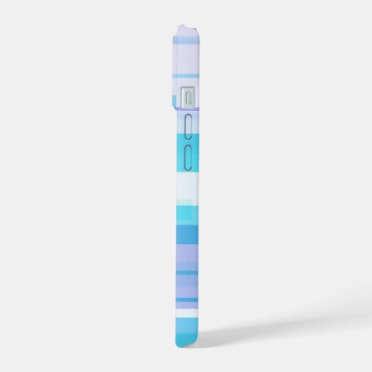 Abstracte pastelblokken van blauw en Paarse iPhone 15 Case (Linkerkant)