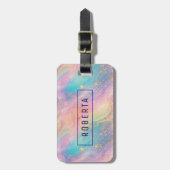 Abstracte pastelglitter naadloos patroon bagagelabel (Voorkant verticaal)