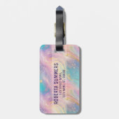 Abstracte pastelglitter naadloos patroon bagagelabel (Achterkant verticaal)