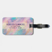 Abstracte pastelglitter naadloos patroon bagagelabel (Achterkant horizontaal)