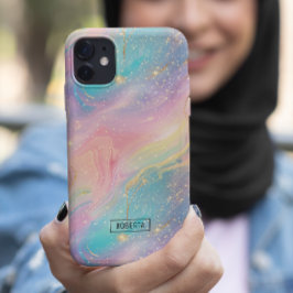 Abstracte pastelglitter naadloos patroon iPhone 15 case