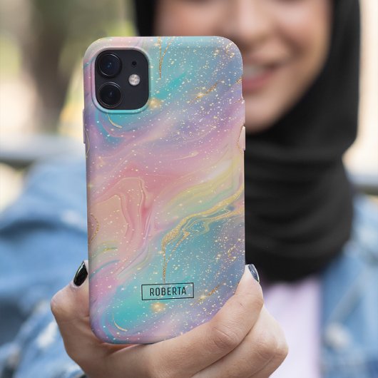 Abstracte pastelglitter naadloos patroon Case-Mate iPhone case