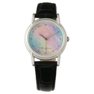 Abstracte pastelglitter naadloos patroon horloge