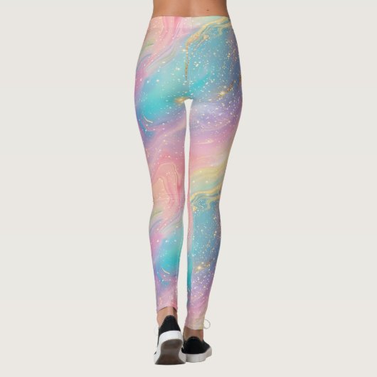 Abstracte pastelglitter naadloos patroon leggings (Achterkant)
