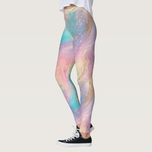 Abstracte pastelglitter naadloos patroon leggings (Links)