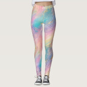 Abstracte pastelglitter naadloos patroon leggings (Voorkant)