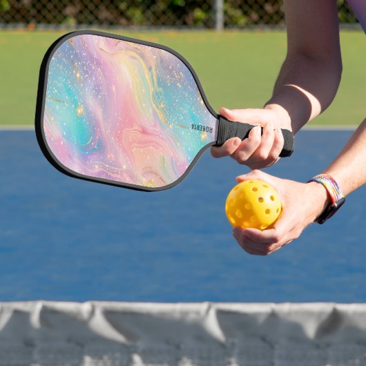 Abstracte pastelglitter naadloos patroon pickleball paddle (Insitu)