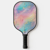 Abstracte pastelglitter naadloos patroon pickleball paddle (Voorkant)