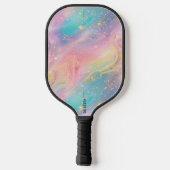 Abstracte pastelglitter naadloos patroon pickleball paddle (Achterkant)