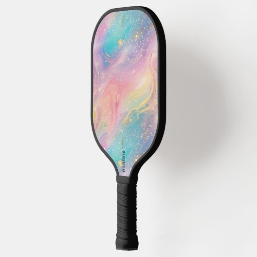 Abstracte pastelglitter naadloos patroon pickleball paddle (Links)