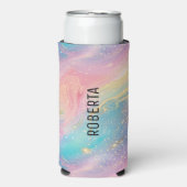 Abstracte pastelglitter naadloos patroon seltzer blikjeskoeler (Seltzer Voorkant)