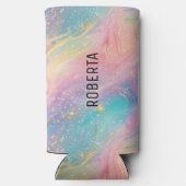 Abstracte pastelglitter naadloos patroon seltzer blikjeskoeler (Achterkant)