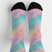 Abstracte pastelglitter naadloos patroon sokken (Top)