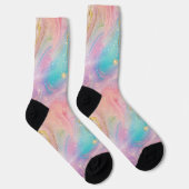 Abstracte pastelglitter naadloos patroon sokken (Rechts)