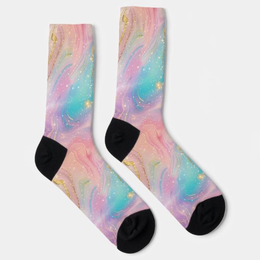 Abstracte pastelglitter naadloos patroon sokken (Rechts)