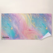 Abstracte pastelglitter naadloos patroon strandlaken (Voorkant)