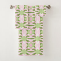 Abstracte pastelgroene en roze geometrische patroo
