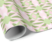 Abstracte pastelgroene en roze geometrische patroo cadeaupapier (Rol Hoek)