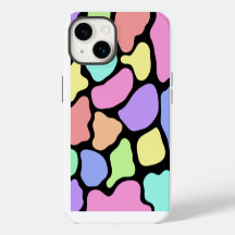 Abstracte pastelkleur telefoonhoes (zwart)