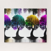 Abstracte pastelkleuren in Fun Forest of Trees Legpuzzel (Horizontaal)