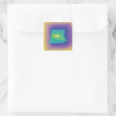 abstracte pastelkleuren vierkante sticker (Tas)