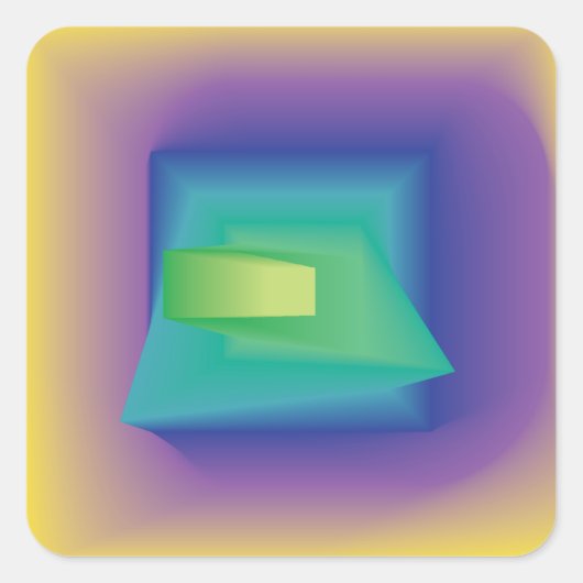 abstracte pastelkleuren vierkante sticker (Voorkant)