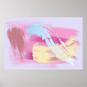 Abstracte pastelmuurkunst - modern minimalistisch poster