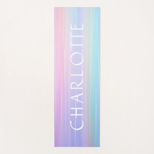 Abstracte pastelpatroon gepersonaliseerde naam yogamat (Voorkant)