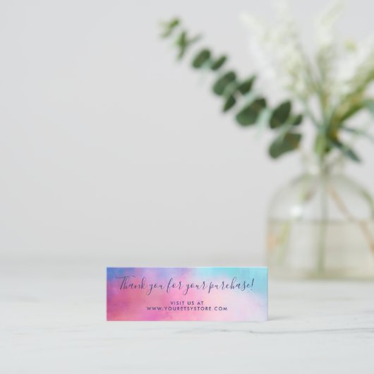 Abstracte Pastels Bedankt Aankoop Invoegen Klantenkaartje (Staand voorkant)