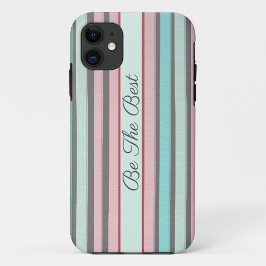 Abstracte pastelstripes iPhone Case (Achterkant)