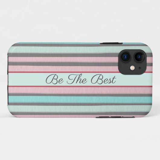 Abstracte pastelstripes iPhone Case (Achterkant (horizontaal))