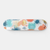 Abstracte pasteluitbarsting met hedendaagse kunst persoonlijk skateboard (Horizontaal)