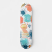 Abstracte pasteluitbarsting met hedendaagse kunst persoonlijk skateboard (Voorkant)