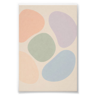 Abstracte pastelvormen Poster