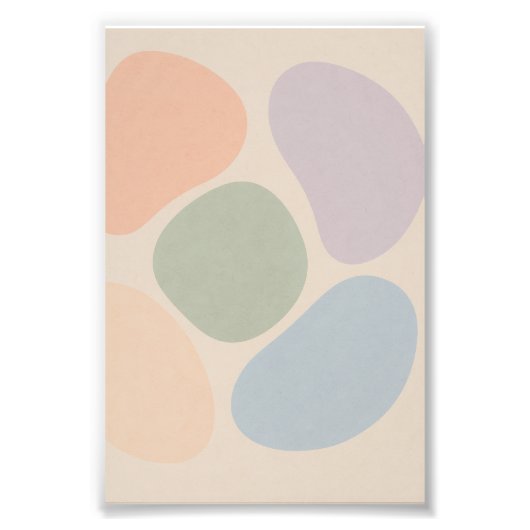 Abstracte pastelvormen Poster (Voorkant)